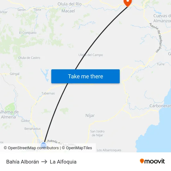 Bahía Alborán to La Alfoquia map