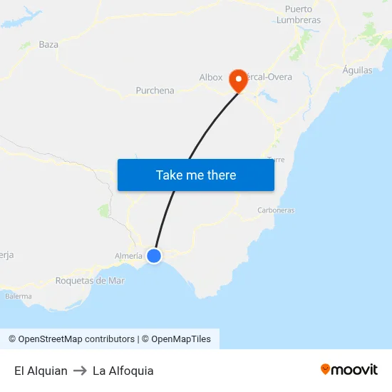 El Alquian to La Alfoquia map