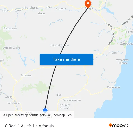 C.Real 1-Al to La Alfoquia map
