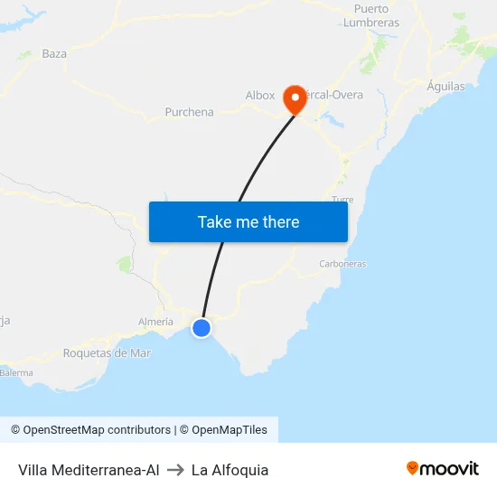 Villa Mediterranea-Al to La Alfoquia map
