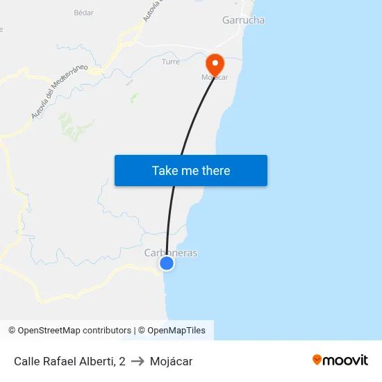 Calle Rafael Alberti, 2 to Mojácar map