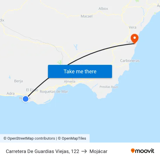 Carretera De Guardias Viejas, 122 to Mojácar map