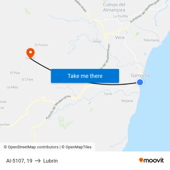 Al-5107, 19 to Lubrín map