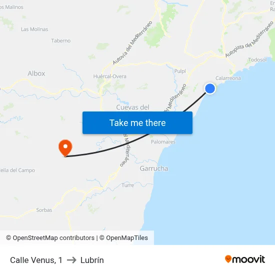 Calle Venus, 1 to Lubrín map