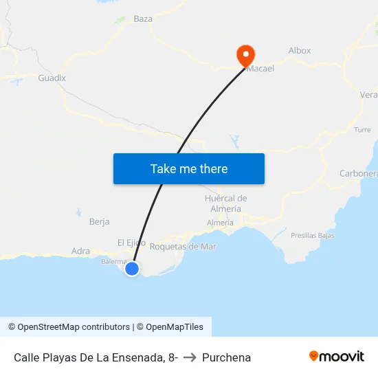 Calle Playas De La Ensenada, 8- to Purchena map