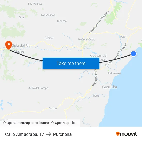 Calle Almadraba, 17 to Purchena map