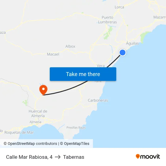 Calle Mar Rabiosa, 4 to Tabernas map