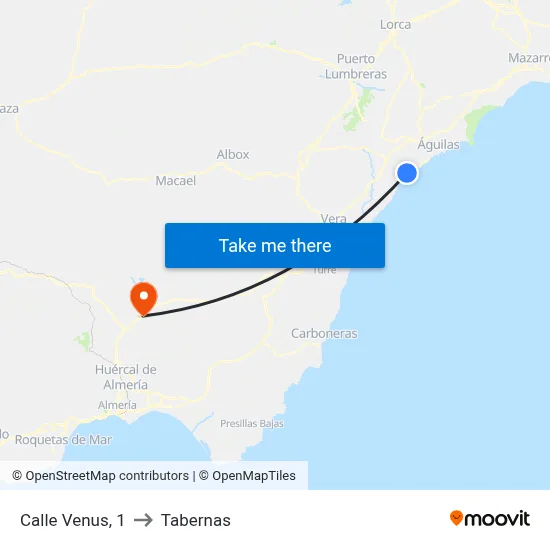 Calle Venus, 1 to Tabernas map