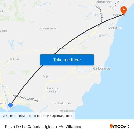 Plaza De La Cañada - Iglesia to Villaricos map