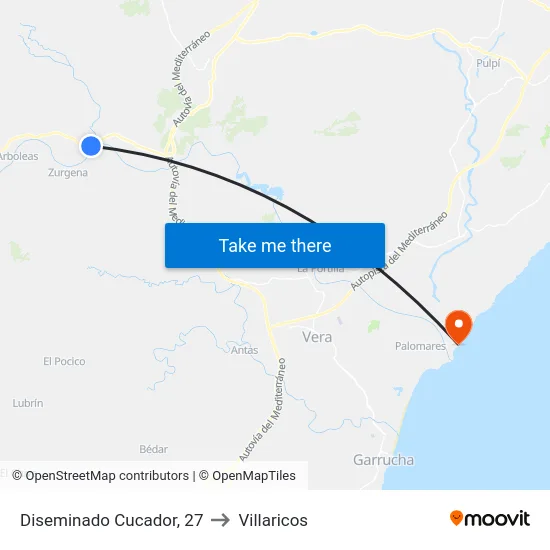 Diseminado Cucador, 27 to Villaricos map