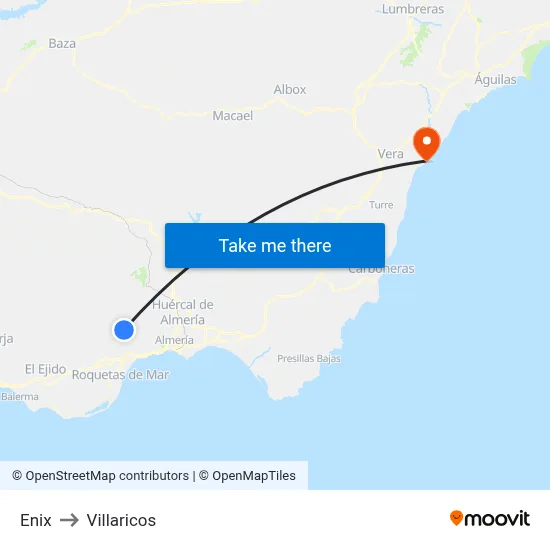 Enix to Villaricos map