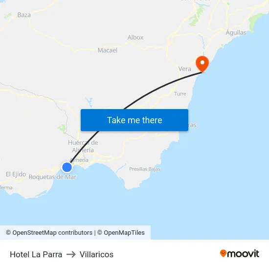 Hotel La Parra to Villaricos map