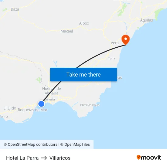 Hotel La Parra to Villaricos map
