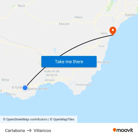 Cartabona to Villaricos map