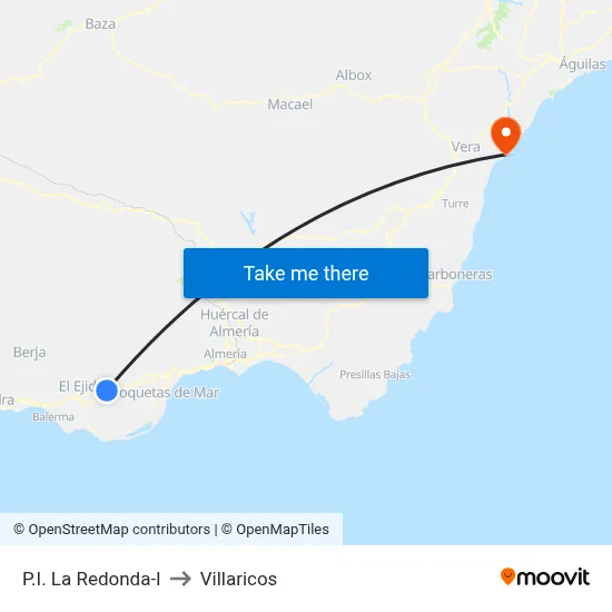 P.I. La Redonda-I to Villaricos map