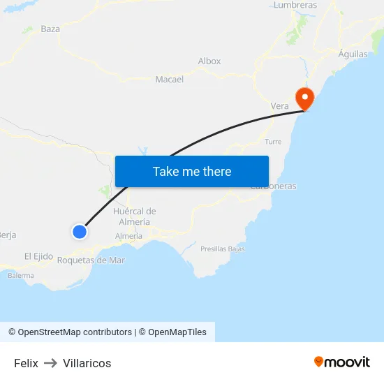 Felix to Villaricos map