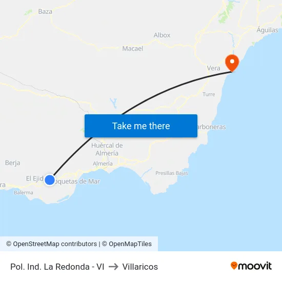 Pol. Ind. La Redonda - VI to Villaricos map