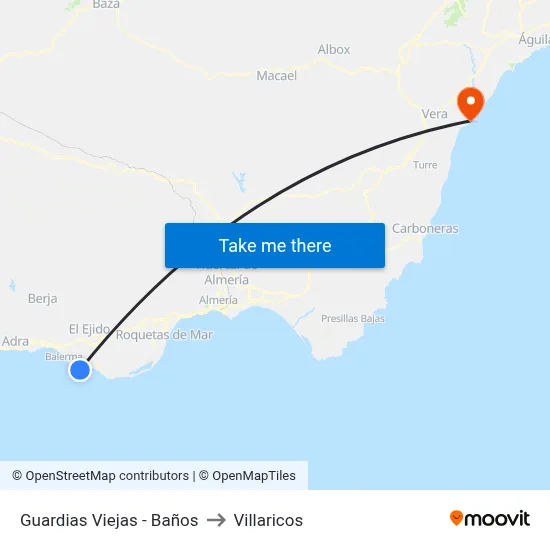 Guardias Viejas - Baños to Villaricos map