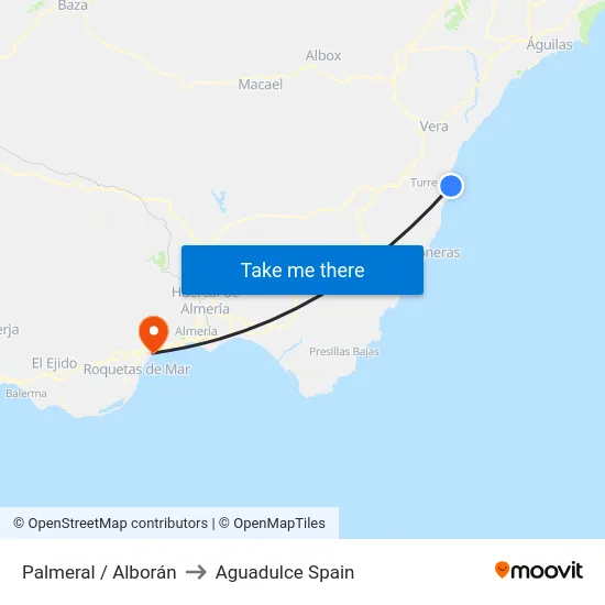 Palmeral / Alborán to Aguadulce Spain map