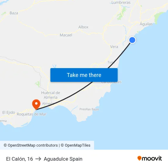 El Calón, 16 to Aguadulce Spain map