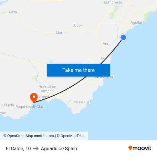 El Calón, 10 to Aguadulce Spain map