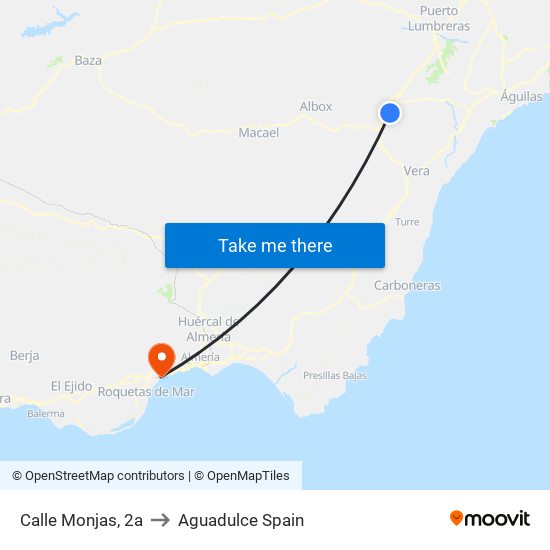 Calle Monjas, 2a to Aguadulce Spain map