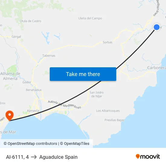 Al-6111, 4 to Aguadulce Spain map