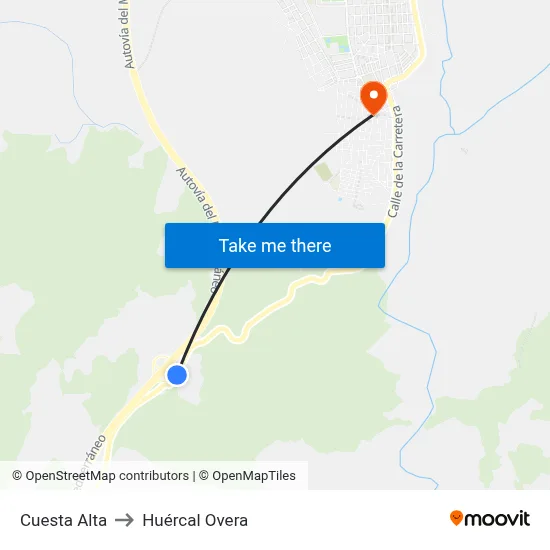 Cuesta Alta to Huércal Overa map