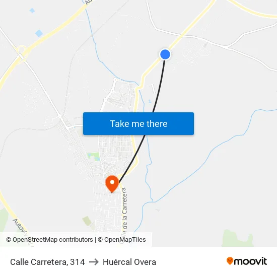 Calle Carretera, 314 to Huércal Overa map