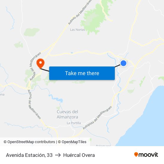 Avenida Estación, 33 to Huércal Overa map