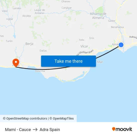 Mamí - Cauce to Adra Spain map
