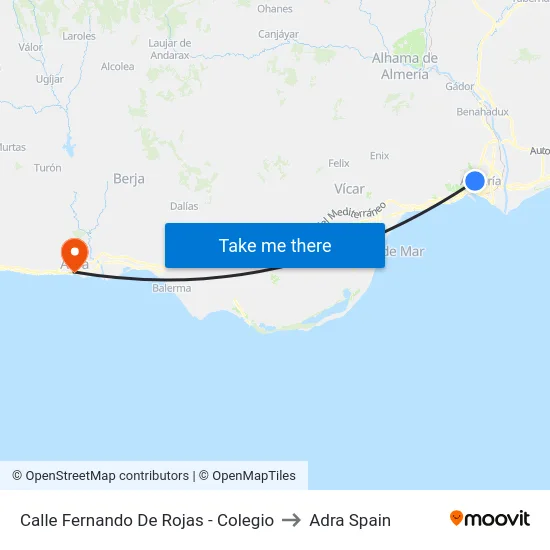 Calle Fernando De Rojas - Colegio to Adra Spain map