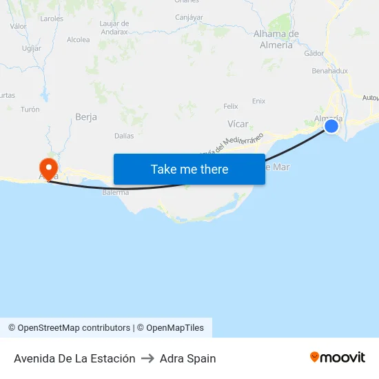 Avenida De La Estación to Adra Spain map