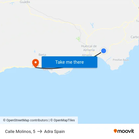 Calle Molinos, 5 to Adra Spain map