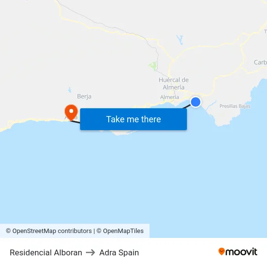 Residencial Alboran to Adra Spain map
