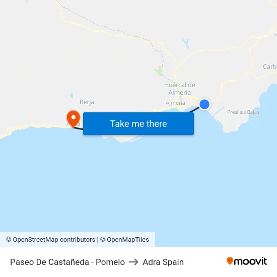 Paseo De Castañeda - Pomelo to Adra Spain map