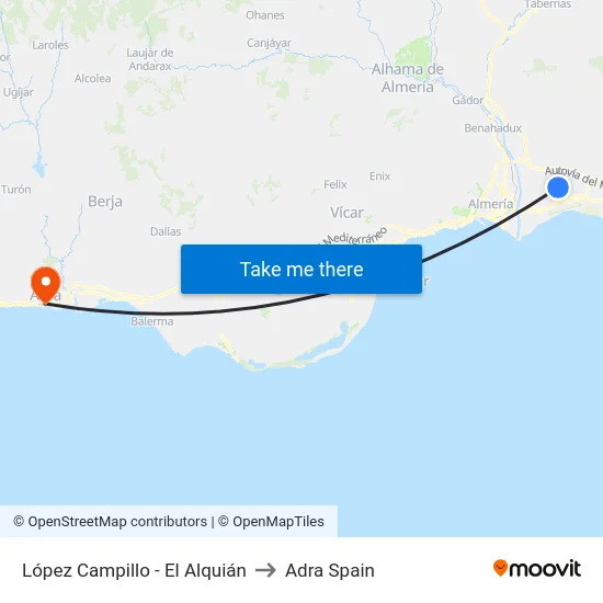 López Campillo - El Alquián to Adra Spain map