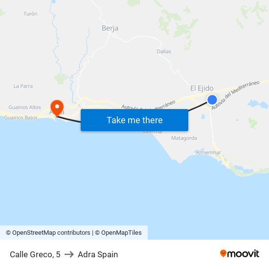 Calle Greco, 5 to Adra Spain map