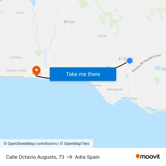 Calle Octavio Augusto, 73 to Adra Spain map