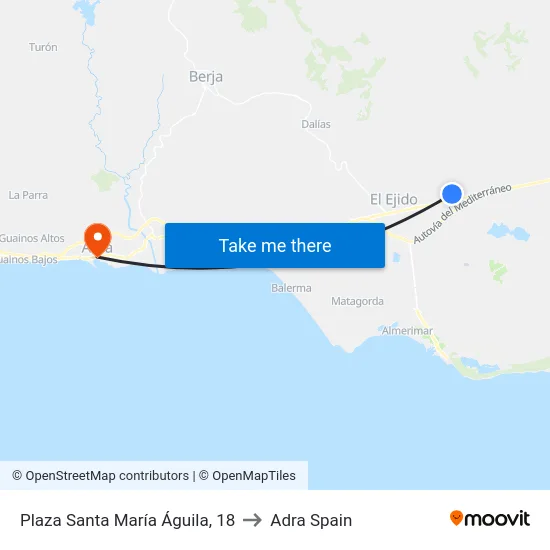 Plaza Santa María Águila, 18 to Adra Spain map