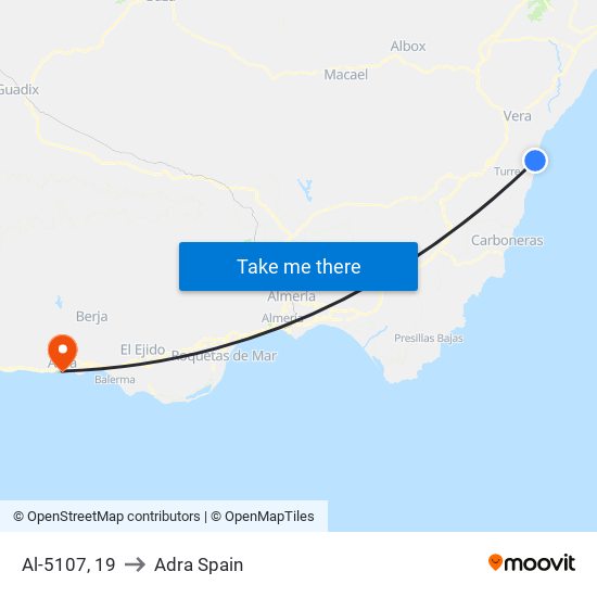 Al-5107, 19 to Adra Spain map