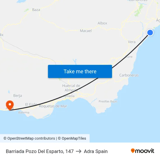Barriada Pozo Del Esparto, 147 to Adra Spain map