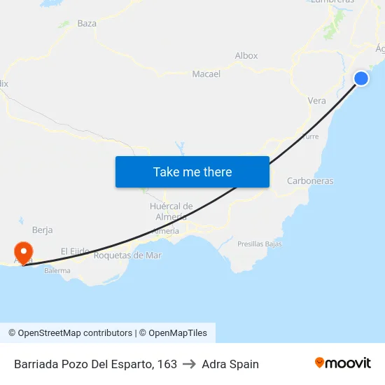 Barriada Pozo Del Esparto, 163 to Adra Spain map