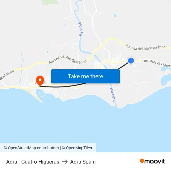 Adra - Cuatro Higueras to Adra Spain map