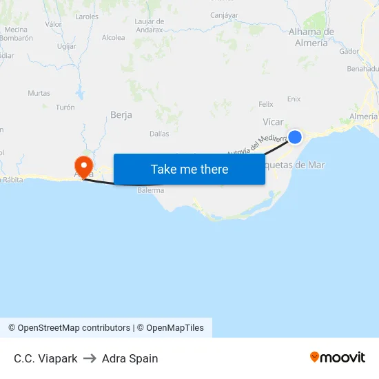 C.C. Viapark to Adra Spain map