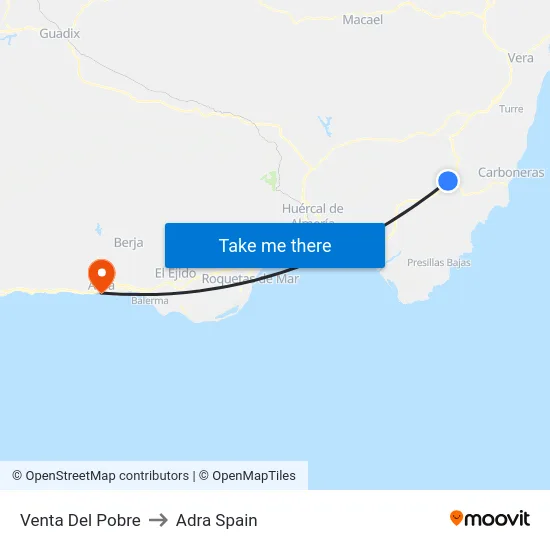 Venta Del Pobre to Adra Spain map