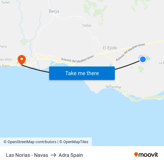 Las Norias - Navas to Adra Spain map