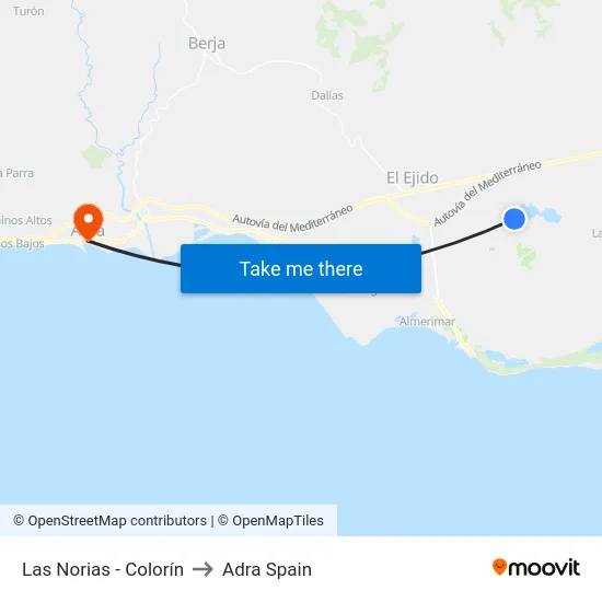 Las Norias - Colorín to Adra Spain map