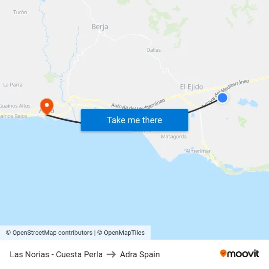 Las Norias - Cuesta Perla to Adra Spain map