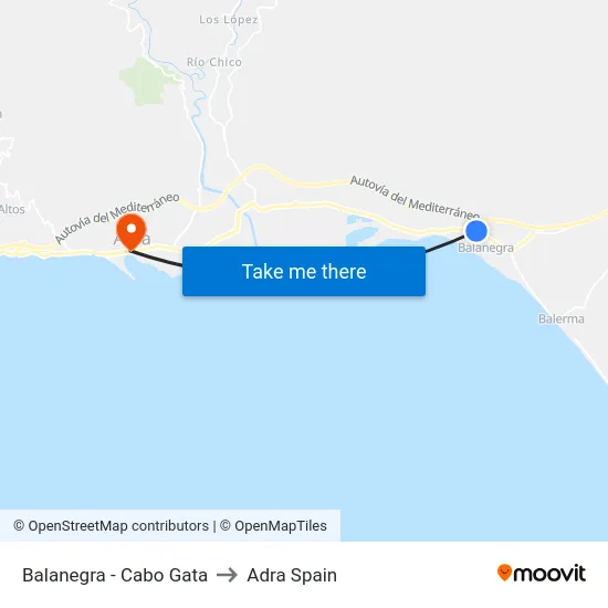 Balanegra - Cabo Gata to Adra Spain map